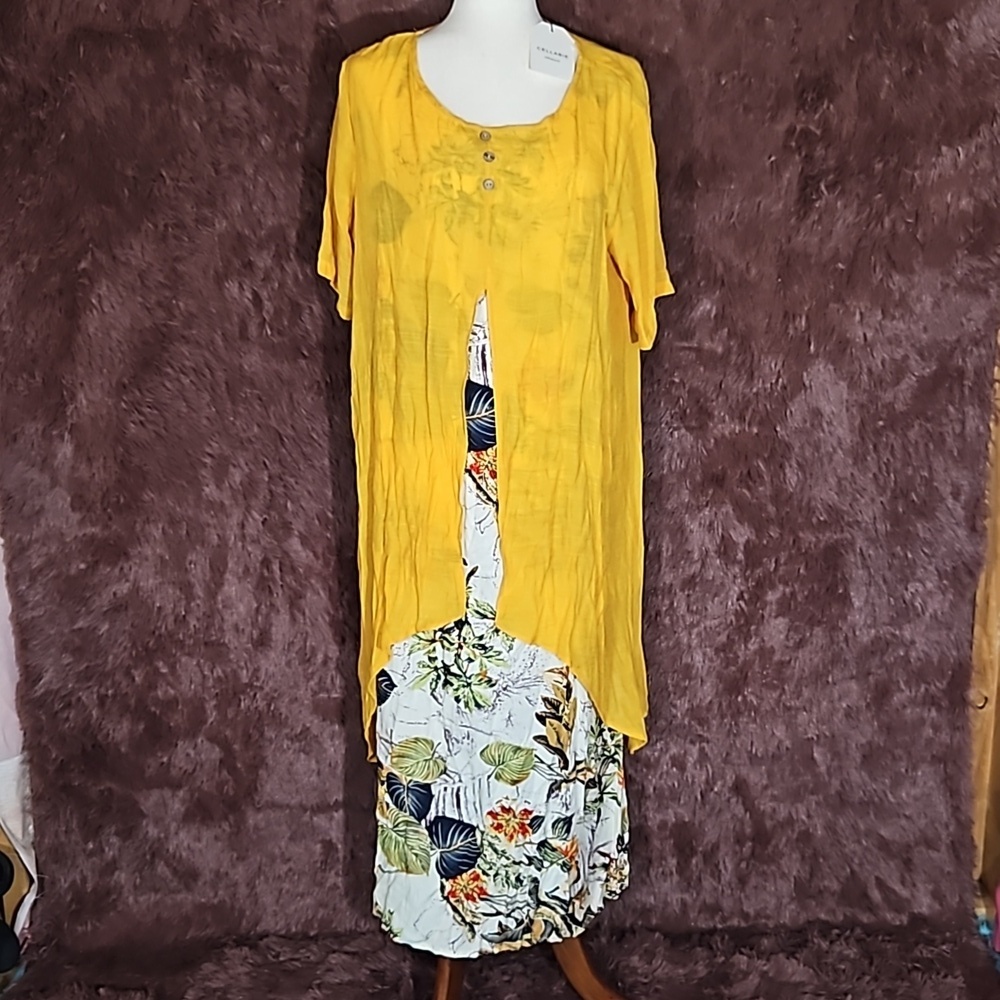 Cellabie NWT Floral Layered Maxi Dress